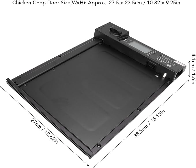 fosa Automatic Chicken Coop Door Solar Powered with Timer, Light Sensor, Remote Control, 2000mAh Battery, Anti Pinch Design, USB Charging, Wide Chicken House Door