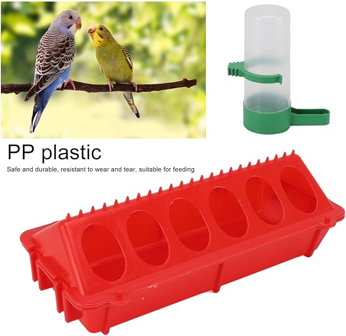 Plastic Chick Feeder and Waterer Kit, 12 Holes, 140ML Capacity, Small Poultry Bird Feeding Set, 2 Pack