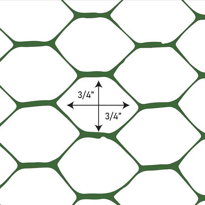 Boen - Plastic Hex Chicken Wire Mesh Temporary Fence Roll (4' x 75' - Green) - Plastic Fence Poultry Netting for Temporary or Semi Permanent Enclosures, Deer Netting Fence, Construction Fencing
