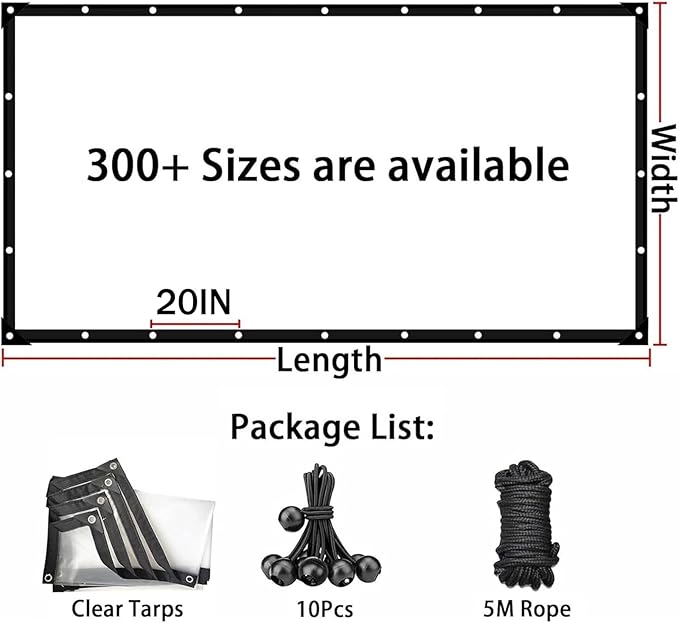 Heavy-Duty Clear Tarp for Chicken Coop 8x25 FT All-Weather Waterproof PVC Cover with Metal Grommets for Chicken Run, Greenhouses, Patios, Farm Sheds & Outdoor Projects