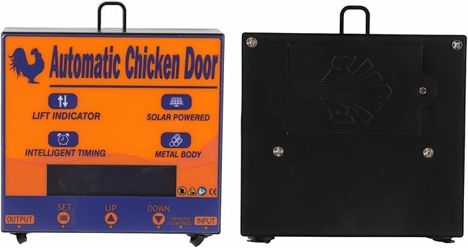 TOPINCN Automatic Chicken Coop Door with Timer, Protect Poultry from LED Display Controller, Iron Sheet Metal Frame, for Chicken, Duck and Goose (US Plug)