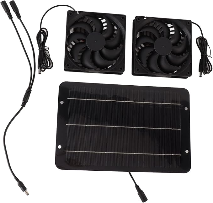 Solar Powered Fan Kits, Solar Fan for Chicken Coop Greenhouse Dog House Shed Exhaust Cooling Ventilation