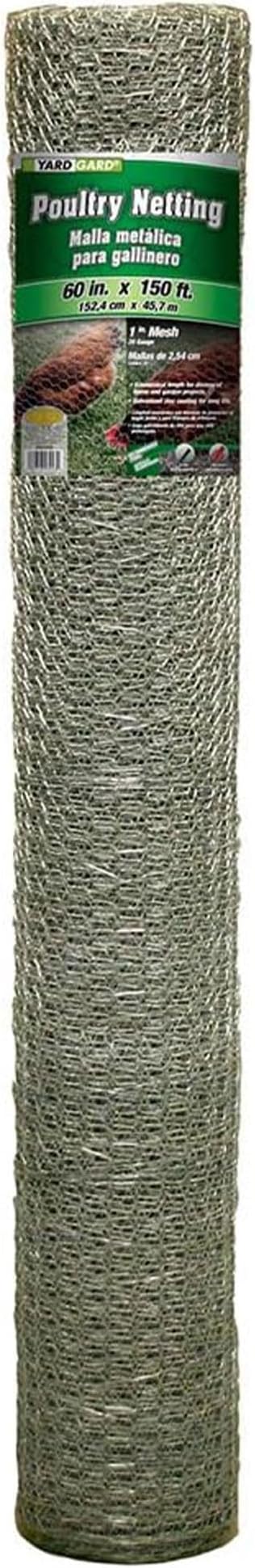 YARDGARD – 1 Inch Twisted Mesh Wire Fence – 28 Inches by 25 Feet – 14 Gauge Galvanized Steel – for Garden Fencing | Property Protection | Poultry and Rabbit Enclosures | Split Rail Backing