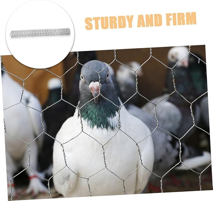 YARNOW 1 Roll Galvanized Wire Poultry Netting Heavy Duty Chicken Coop Fencing Mesh for Garden Bird and Deer Barrier Easy Assembly Durable and Ventilated Enclosure