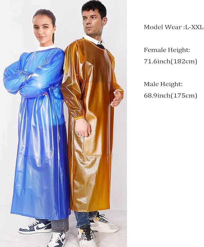 SUJAN Apron with Sleeves Splash Suit Waterproof Smock Chemical Resistant Safety Aprons Coverall