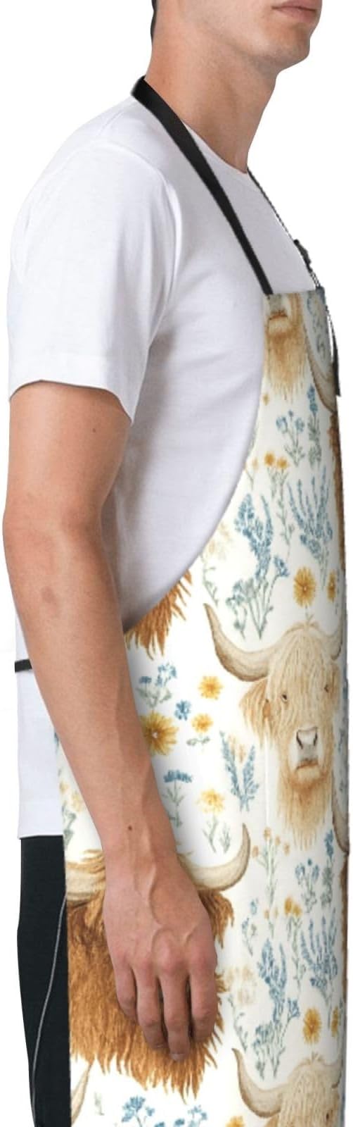 Serene Swan In Stream Adjustable Waterproof Apron Work Cooking Apron With Pockets For Men Women