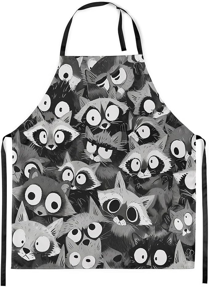 jejeloiu Cartoon Cats Apron for Women Men 26"x31"