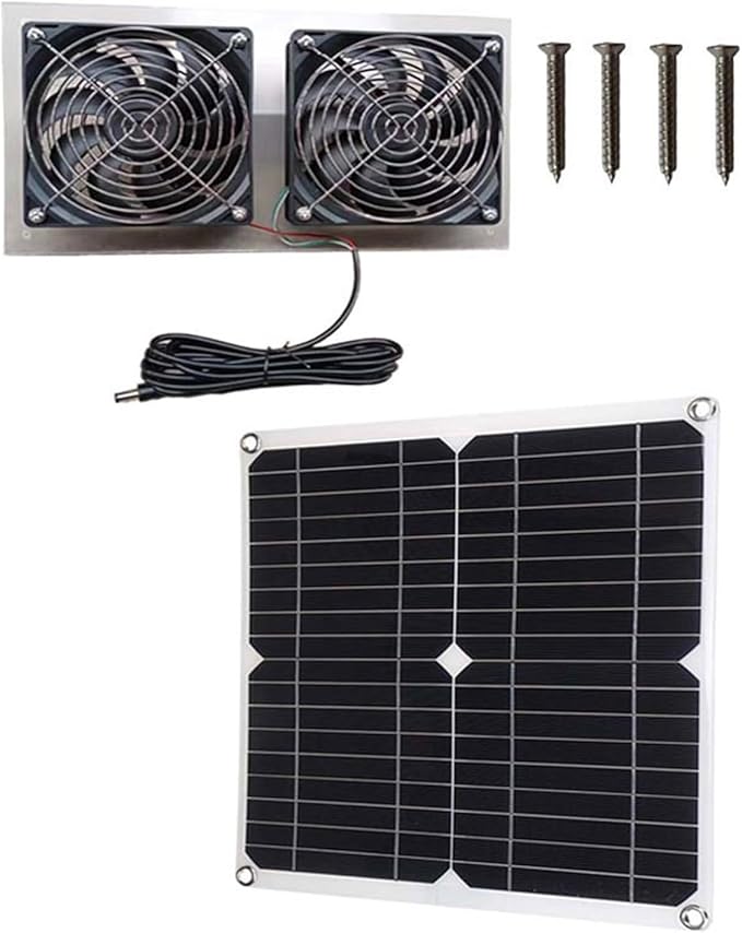 Easy Install Solar Powered Fan Heat Reduction Strong Air Movement Metal for Motorhomes Yachts Poultry & Pet Houses Solar Fan