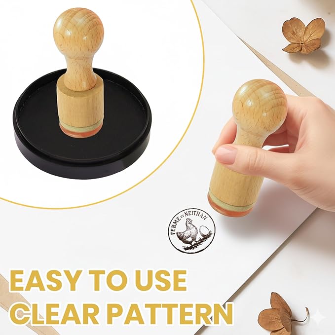 Custom Egg Stamp - Personalized Egg Branding Stamps with Ink Pad for Farm Fresh Eggs, Homemade Egg Markers, Custom Logo/Text Stamping Tool for Backyard Chickens & Small Farms