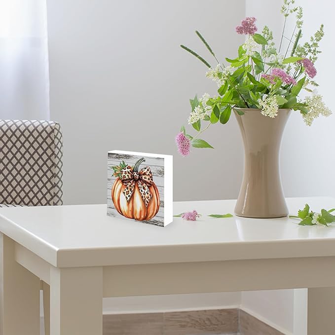Fall Decorations for Home Farmhouse Office Bedroom Dining Room, Autumn Pumpkins Decor, Fall Sign, Autumn Decor Wood 2401