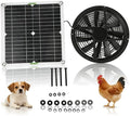 Solar Powered Ventilation Fan Kit, 100W 12V Solar Exhaust Fan with Panel for Greenhouse, Chicken Coop, Shed, Attic, No Battery Required