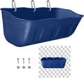 Hanging Goat Feeders,Chicken Feeder Waterer,Large Feed Trough 7.5 Quart 1 Pack,Hanging Fence Feed Trough for Poultry Livestock,Blue