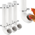 3 Pack Automatic Chicken Feeder No Waste, PVC Pipe Chicken Coop Feeder, Rat Proof Chicken Feeders, with Lid Hanging for Chicken Poultry Feeder