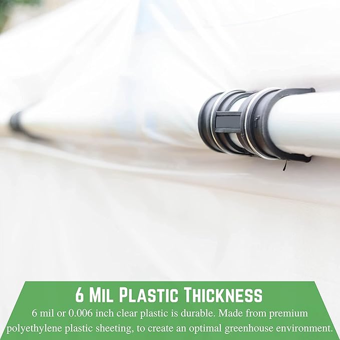 Farm Plastic Supply - Clear Greenhouse Plastic Sheeting - 6 mil - (24' x 100') - 4 Year UV Resistant Polyethylene Greenhouse Film, Hoop House Green House Cover for Gardening, Farming, Agriculture