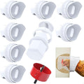 Chicken Feeder No Waste DIY Automatic Poultry Feeders 8 Ports with Covers Gravity Feed Kit for Buckets, Barrels, Bins, Troughs