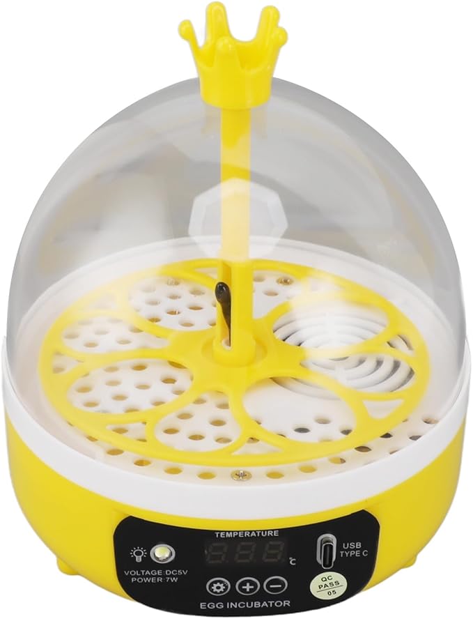 Zunate 8 Egg Incubator, Incubators for, Mini Egg Incubators with Automatic Temperature Humidity Control, Poultry Incubator for Hatching Chicken Quail Duck Parrot (Manual