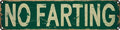 No Farting Metal Sign 4x16in Funny Bathroom Plaque for House Room Door Toilet Wall Home Decor Accessories