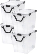 IRIS USA 4 Pack 103 Qt Storage Bins Plastic Gasket Box with Tight Latching Lids