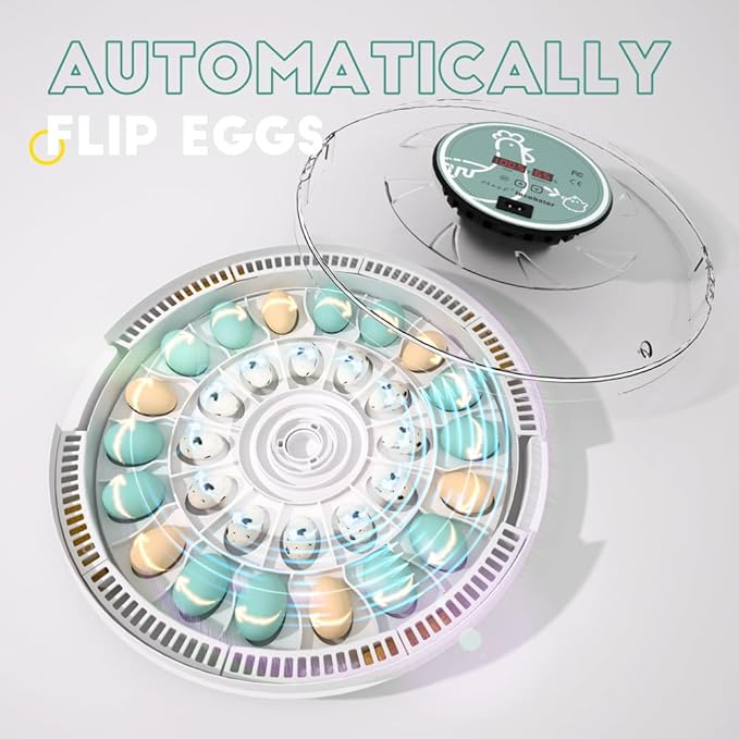 MeeF incubators for Hatching Eggs,Automatic 30 Eggs Incubator with Automatic Turner and Humidity Control, can Hatch Duck Eggs, Pigeon Eggs, Bird Eggs,Quail Eggs and 15 Goose Eggs