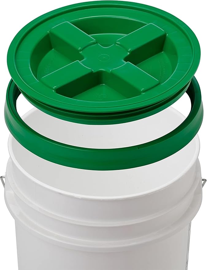 GAMMA2 Gamma Seal Lid - Pet Food Storage Container Lids - Fits 3.5, 5, 6, & 7 Gallon Buckets, Green, Made in USA