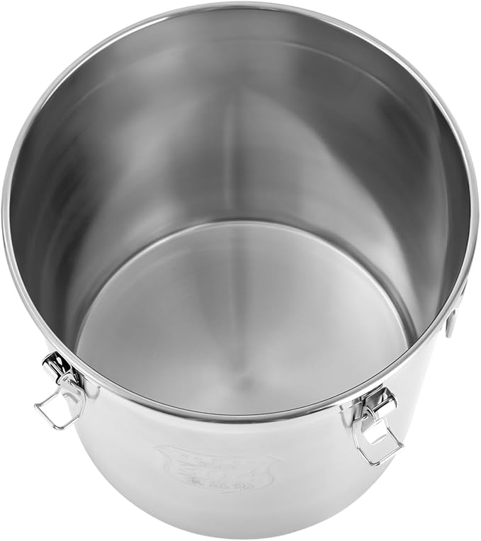 48L/12.68Gal Stainless Steel Airtight Canister Food Storage Canisters with Airtight Lid&Locking Clamp Rice Cereal Grain Canisters Container Bucket for Rice Milk Jug Coffee Bean Cookies Storage