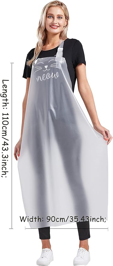 Nanxson TPU Waterproof Apron Lightweight Work Apron with Adjustable Buckle for Pet Bathing,Dishwashing,Butchers,Housework