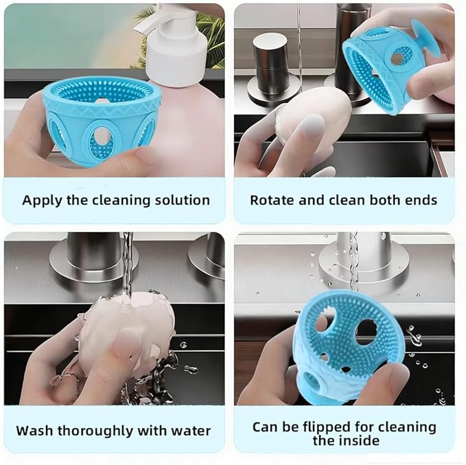Layver Egg Brush Cleaner, Egg Cleaner Scrubber for Fresh Eggs, Silicone Egg Washer, Multipurpose Washing Egg Tool for Fruits and Vegetables (Blue)