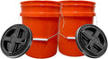 House Naturals 5 Gallon Scarlet Red Plastic Bucket Pail Food Grade BPA Free Made in USA pails with White Air Tight Screw on Lid (Pack of 2) (Scarlet Red with Black Screw On lid)