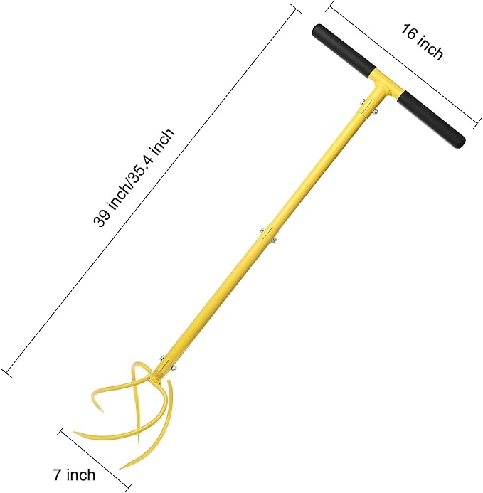 Garden Hand Tiller Garden Claw Twist Tiller Cultivator Tiller Soil Loosener Lawn Aerator Areator Loosen, Rototiller, Garden Bed and Plant Box Cultivator, Garden Tools.