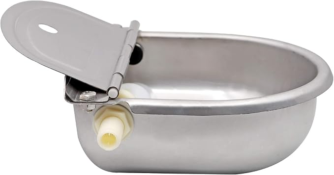 Automatic Water Dispenser for Dogs,Automatic Chicken Waterer,Outdoor Dog Water Feeder,304 Stainless Steel Water Bowl with Plastic Float Valve