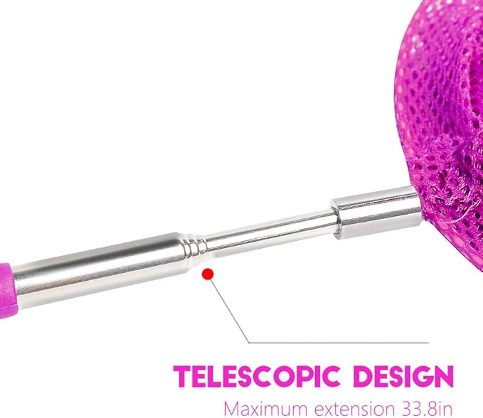 TSYAN Telescopic Butterfly Net, Perfect for Catching Bugs Insect Small Fish,Outdoor Tools Colorful Extendable up to 34" for Kids (6Pack)