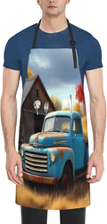 Vintage Truck Farm Scene For Waterproof Adjustable Adult Apron With Pockets For Men And Women Cooking, Painting