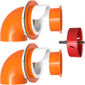 Large Chicken Feeder No Waste, DIY Automatic Chicken Feeder Port with Cover for Duck, Poultry(2 Pack with Caps & Hole Saw)