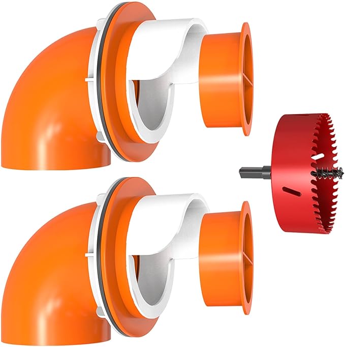 Large Chicken Feeder No Waste, DIY Automatic Chicken Feeder Port with Cover for Duck, Poultry(2 Pack with Caps & Hole Saw)