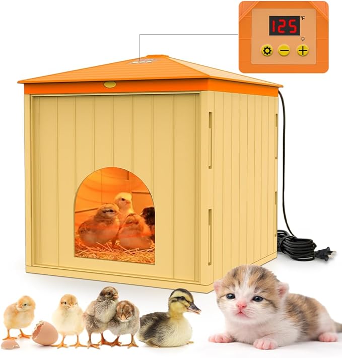 Smart Chicks Coop Heater,2026 Upgraded Chick Heater with Auto Temperature Controllers & Heat Circulating Fan, Winter Brooder House for Chicks,UL-Compliant,Safe for Bird,Little Animal