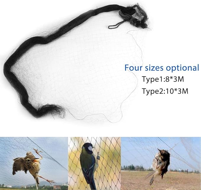 Bird-Preventing Net, 10×3m Black Anti Bird Mist Net, Mesh Prevent Huting Catching Fruit Crop Garden, Will Not Hurt Birds, Keep Birds from Fruits or Crops