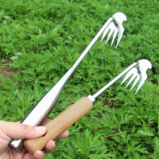 MiOYOOW Weed Puller Tool, Manual Hand Gardening Weeding Tool, Portable Multifunctional Weed Remover Tool for Gardening Backyard Farm