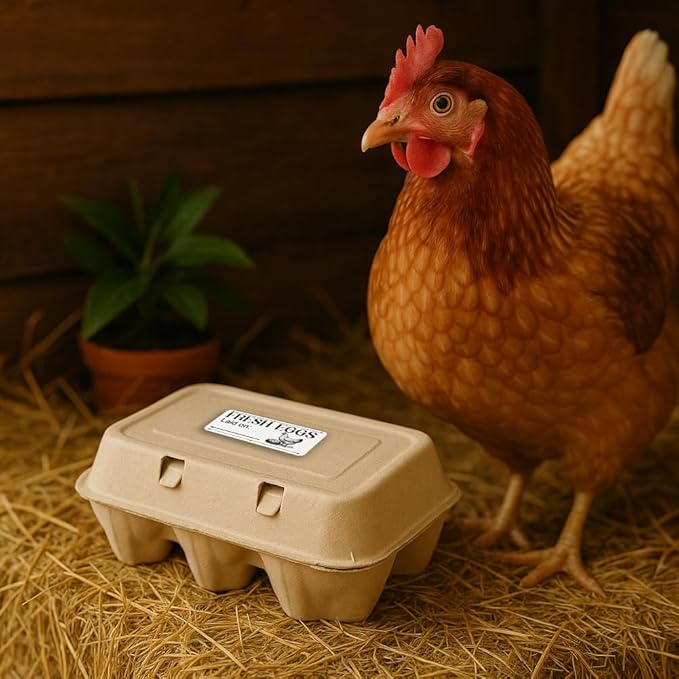 160 Pcs Farm Fresh Eggs Carton Labels, Rectangle Please Return Egg Carton Labels Waterproof PET Adhesive Egg Packaging Sticker for Box Container Farm Supplies