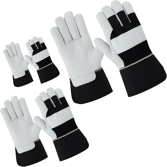 Daniel Smart Men & Women Goatskin Working Glove Lightweight Leather Safety Gloves for construction, gardening outdoor Work