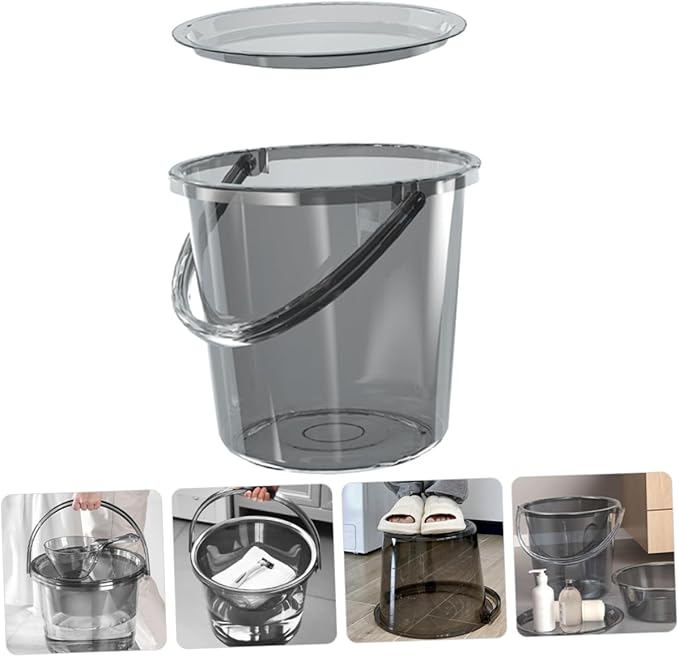 PRETYZOOM Bucket Set Washing Paint Art Bucket Water Container for Farm Bath Bucket Sterilising Bucket Tubs Large Capacity Bucket Utility Pail Wash Basin Water Pail Sink Light Grey Plastic