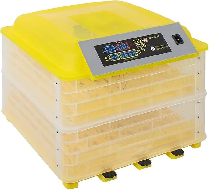 Egg Incubator, 112 Grids Digital Large Capacity Intelligent Incubator, with Fully Automatic Egg Turning and Humidity Control, Clear Hatching for Chicken Duck Eggs(112 Eggs)
