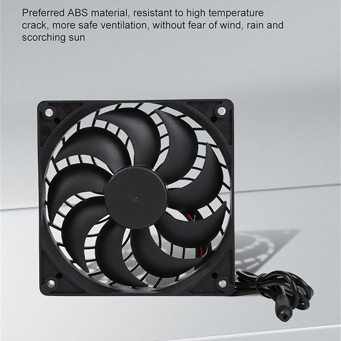Solar Panel Fan Solar Powered Exhaust Fan with IPX7 Fans for Outside Chicken Coops, Greenhouses, Sheds, Intake, Pet Houses Exhaust Air Fan