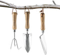 GOODSMANN Garden Tools Set, 3 Piece Stainless Steel Gardening Kit, Hand Trowel, Marker Measurements Transplanter and Cultivator Garden Hand Shovel for Digging Weeding Planting Turning Soil