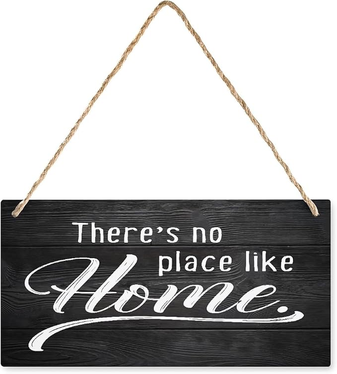 No Place Like Home Wood Plank Sign House Warming Gift Hanging Home Decor Funny Wall Art for Bar Cafe Pub Garage Garden Kitchen 10"x5"