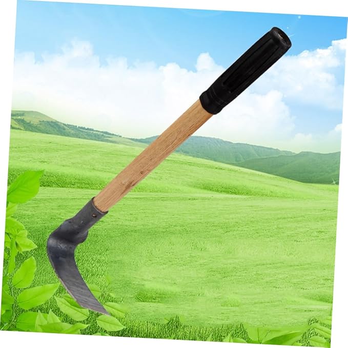 Yardwe Garden Hoeing Tool Set Metal Hoe Wooden Handle Garden Puller for Gardening Hand Tools Small Steel Hoeing for Outdoor Farm