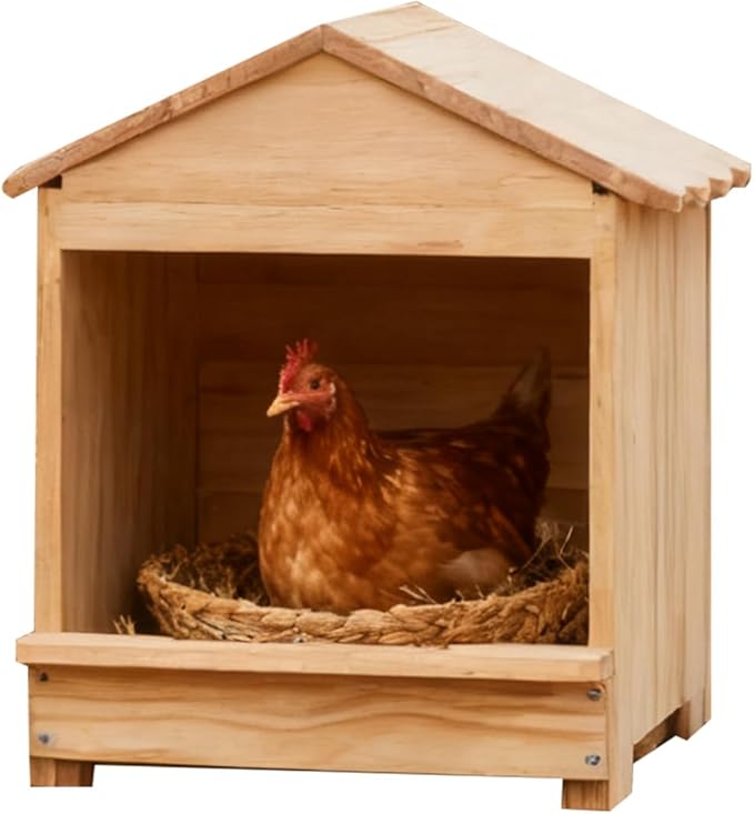 Wooden Chicken Nesting 32x29x38cm Portable Chicken Coop with Detachable Ramp, Indoor/Outdoor Hen House for Egg Laying - Can be Wall-Mounted or Ground Use, Easy Clean Poultry Supplies for Backyard Farm