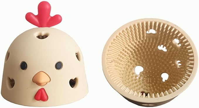 Silicone Egg Brush Cleaner Efficient Scrubber for Eggs Kitchen Multifunctional Reusable Tool for Lovers (Beige)