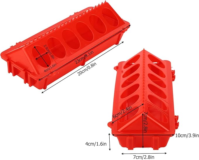 Zerodis Poultry Feeder, 12 Holes Thickened Plastic Feeding Tray for Chicken Duckling Bird Flip Top Multipurpose Poultry Feeder Chick Feeders for Brooder