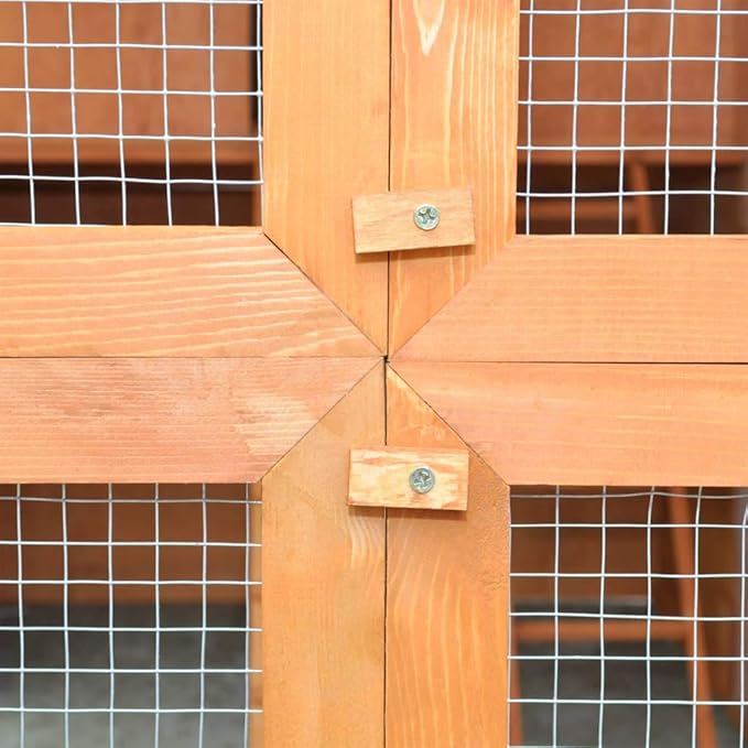 Chicken Coop Large Wooden Outdoor Bunny Rabbit Hutch Hen Cage with Ventilation Door,Ramp Garden Backyard Pet House Chicken Nesting Box,Chicken Coop Wood 116"x64.2"x67"