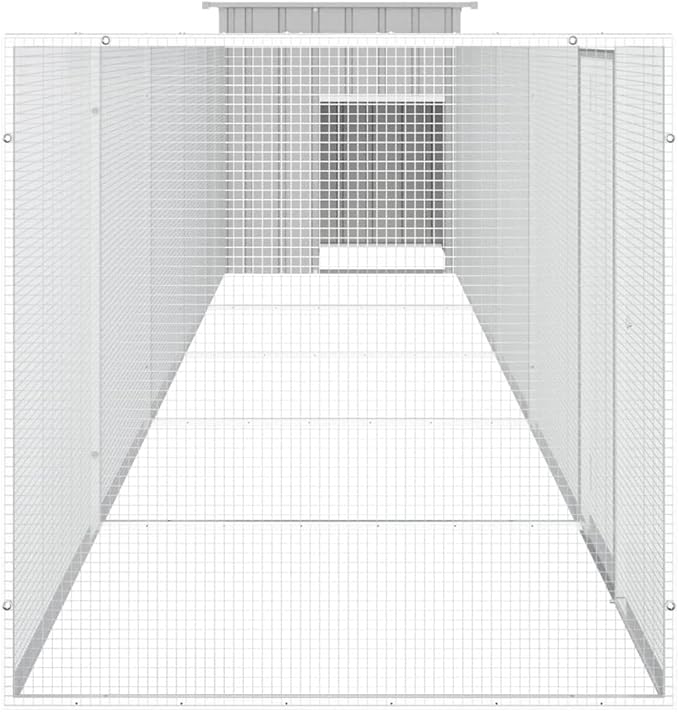 Large Galvanized Steel Chicken Cage, Expandable Outdoor Pet Run, Weather-Resistant Chicken Coop Enclosure for Backyard, 236.2 Inch Length